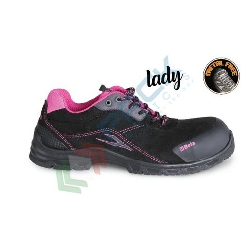 [072140135] Scarpe antinfortunistiche da lavoro BETA, S3 SRC, basse, da donna, in pelle scamosciata idrorepellente, puntale in materiale polimerico, colore nero