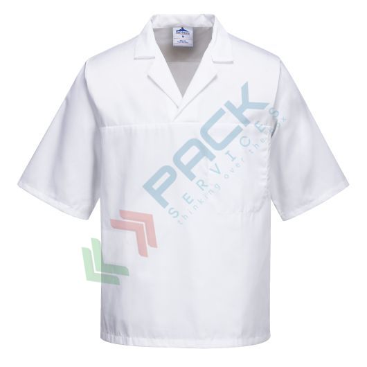 [2209WHRXXXL] Camicia da lavoro, modello panettiere, 65% poliestere + 35% cotone, 1 tasca, 190 gr, colore bianco