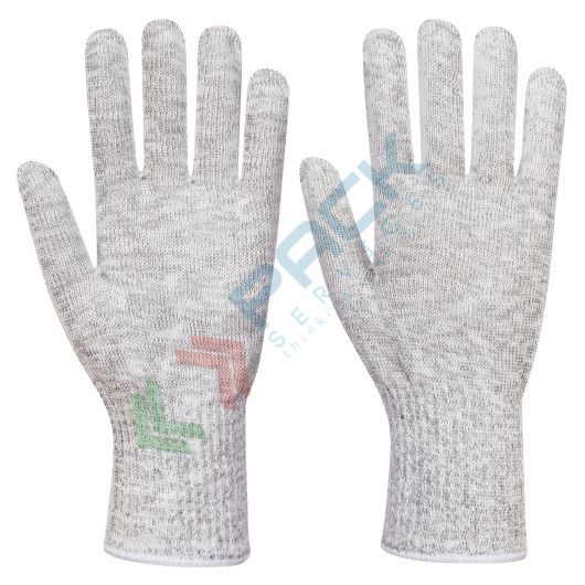 [A660K8RL] Guanti da lavoro resistenti al taglio (livello E) in HPPE + nylon con rivestimento in liscio PU per una maggiore resistenza all'abrasione, calibro 18, omologati EN 388, ideale per dispositivi mobili touchscreen, colore nero, taglia L