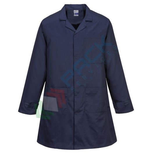 [AS10NARXXXL] Camice da lavoro, modello ESD protezione elettrostatica, 3 tasche, 65% Poliestere + 34% Cotone + 1% Fibra Conduttiva, 210 gr, chiusura con velcro, colore blu navy