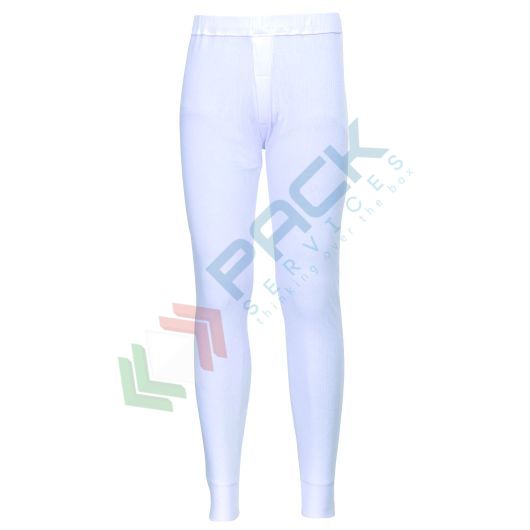 [B121WHRM] Calzamaglia da lavoro termica, 50% Poliestere + 50% cotone che trattengono il calore, 200 gr, vestibilità comoda con orlo a costine, colore bianco
