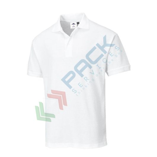 Polo da lavoro da uomo, 65% poliestere + 35% cotone, 210 gr, modello Napoli, in maglia piquet in policotone con un tocco morbido e confortevole, colore bianco