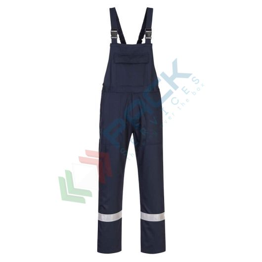 [BZ17NARS] Salopette da lavoro ignifuga da saldatura, in tessuto Bizweld 100% Cotone, finitura FR 330 gr, omologata EN ISO 11612 + EN ISO 11611, modello IONA, colore blu navy
