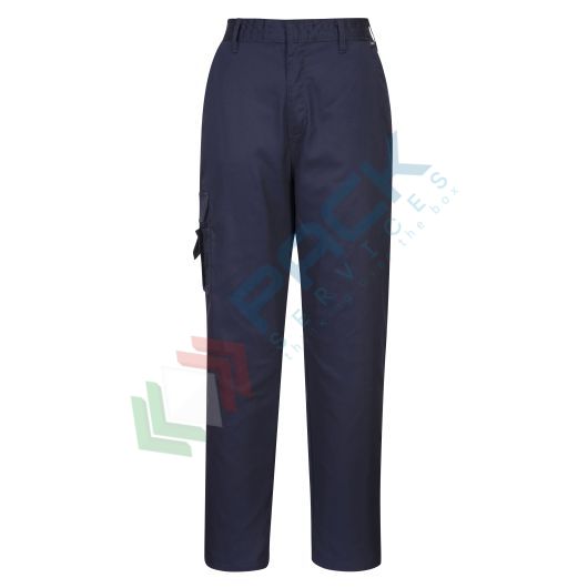 Pantalone da lavoro da donna, tessuto Kingsmill 65% Poliestere + 35% Cotone, 210 gr, modello Combat, comodo ed elegante, vestibilità regular, colore blu navy