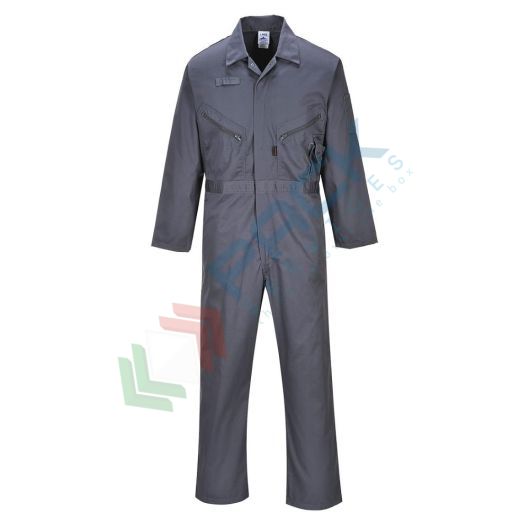 [C813GGRM] Tuta da lavoro standard, in tessuto Kingsmill 65% poliestere + 35% cotone, 245 gr, modello Liverpool, tessuto pre-lavato e di alta qualità, zip doppio verso per un facile accesso, vestibilità regular, colore grigio grafite