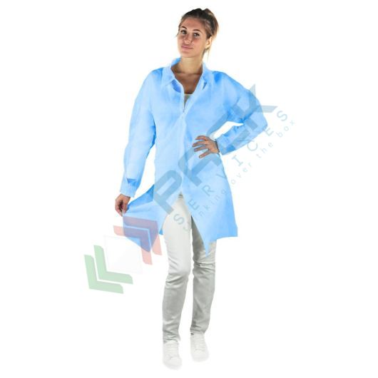 [CAM72-AL] Camice monouso in TNT di polipropilene (PP), 50 gr/m2, chiusura frontale con velcro, conf. 50 pz