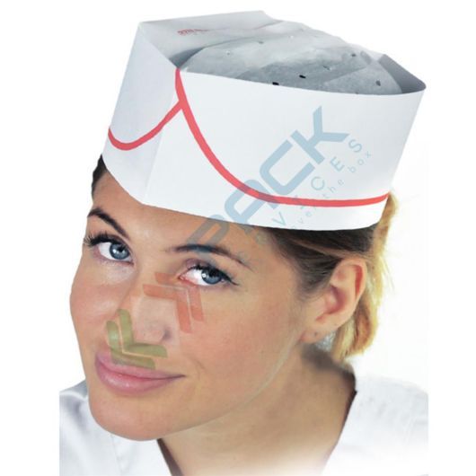 [CFT-C] Cappellini monouso in carta, 80 g/mq, modello a bustina, conf. 100 pz