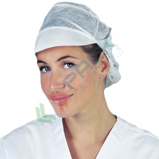 [CPL41-B] Cappellini monouso in TNT di polipropilene (PP) 154 g/mq, con visiera e retina, conf. 100 pz