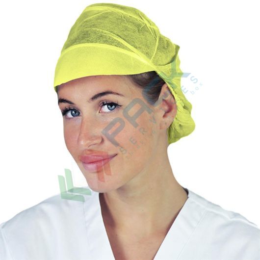 [CPL41-G] Cappellini monouso in TNT di polipropilene (PP) 154 g/mq, con visiera e retina, conf. 100 pz
