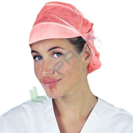 Cappellini monouso in TNT di polipropilene (PP) 154 g/mq, con visiera e retina, conf. 100 pz