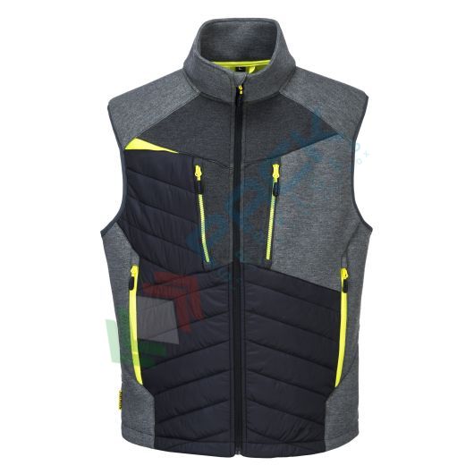Gilet da lavoro 100% Nylon, 65 gr, design attillato con cuciture in contrasto, modello DX4 Hybrid Baffle, colore grigio metallo