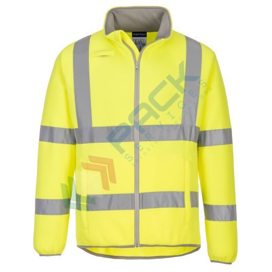 [EC70YERXXL] Pile alta visibilità colletto alto, senza cappuccio, modello ECO, 100% poliestere PCR, 300 gr, chiusura con zip, omologato EN ISO 20471, colore giallo