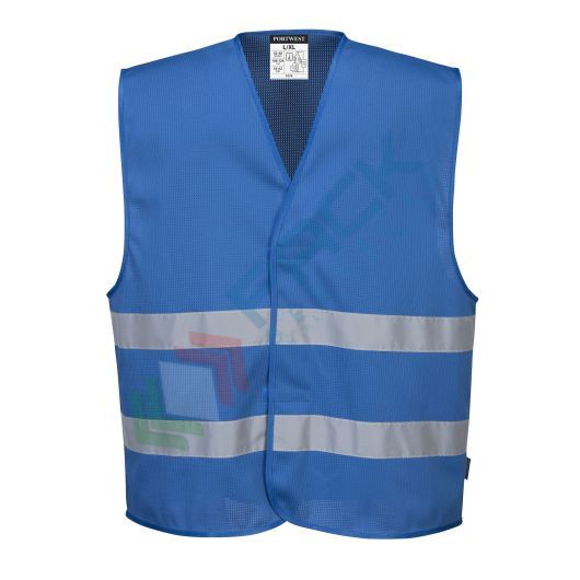 [F374RBRXX/3X] Gilet alta visibilità in rete in tessuto MeshAir 100% poliestere Mesh, 150 gr, modello Iona, offre eccellente traspirabilità e areazione, assicurando comfort e freschezza, omologato EN 17353 Tipo B3, colore blu royal, taglia 3XL