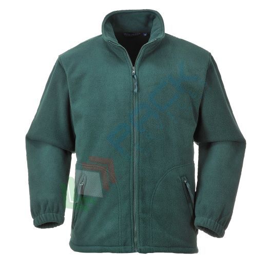 Pile da lavoro pesante, colletto alto, senza cappuccio, modello Argyll, 100% poliestere, 400 gr, chiusura con zip, omologato EN 14058, colore verde