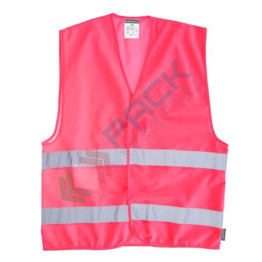 [F474PIRL/XL] Gilet alta visibilità 100% poliestere ordito a maglia, 124 gr, modello Iona, leggero e confortevole con chiusura con fettuccia a strappo per un facile accesso, omologato EN 17353 Tipo B3, colore rosa, taglia XL