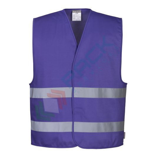 [F474PURL/XL] Gilet alta visibilità 100% poliestere ordito a maglia, 124 gr, modello Iona, leggero e confortevole con chiusura con fettuccia a strappo per un facile accesso, omologato EN 17353 Tipo B3, colore porpora, taglia XL
