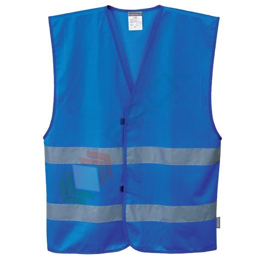 [F474RBRL/XL] Gilet alta visibilità 100% poliestere ordito a maglia, 124 gr, modello Iona, leggero e confortevole con chiusura con fettuccia a strappo per un facile accesso, omologato EN 17353 Tipo B3, colore blu royal, taglia XL