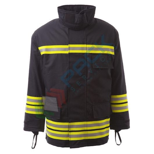 [FB30NARXXL] Giaccone vigili del fuoco, 60% DuPont Nomex® + 40% Lenzing FR Viscosa, chiusura con zip, omologato EN 469, colore blu navy, taglia XXL