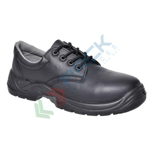 Scarpe antinfortunistiche da lavoro S1P, serie COMPOSITELITE®, basse, in pelle pieno fiore martellata, puntale in composito, colore nero