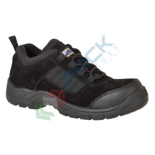 Scarpe antinfortunistiche da lavoro S1, basse, serie COMPOSITELITE®, in pelle scamosciata, puntale in composito, colore nero (modello TROUPER)