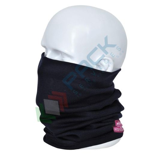 [FR19NAR] Scaldacollo antistatico e antifiamma in Maglia Modaflame (60% modacrilico + 39% cotone + 1% fibra di Carbonio) x 2 strati 400 gr, certificato EN ISO 11612 + EN 1149 -5, colore nero