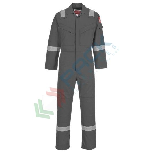 [FR50GRTXXL] Tuta da lavoro antifiamma e antistatica, in tessuto Bizflame Plus 99% cotone + 1% fibra di carbonio, 350 gr, omologata EN ISO 11612 + EN ISO 11611 + EN 1149, vestibilità tall, colore grigio