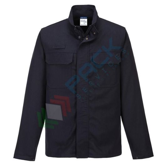 [FR65NARXXXL] Giacca da lavoro ignifuga, 43% Cotone + 30% Viscosa + 20% Acrilico + 6% Aramide + 1% Antistatico, omologata EN ISO 11612 + EN 1149 + EN ISO 11611 + IEC 61482, modello Molten Metal FR, colore blu navy, taglia 3XL