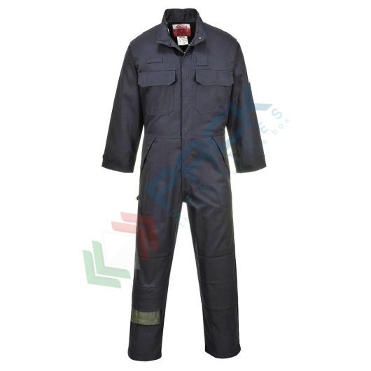 [FR80NARS] Tuta da lavoro tecnica antistatica, in tessuto Bizflame Multi 99% cotone + 1% fibra di carbonio, 345 gr, omologata EN ISO 11612 + EN ISO 11611 + EN 1149 + EN 13034, colore blu navy