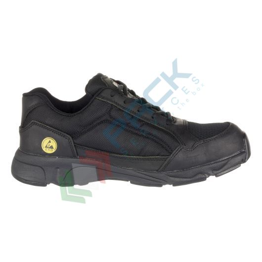Scarpe antinfortunistiche da lavoro S1P ESD, basse, sportive, serie COMPOSITELITE®, in rete di nylon, puntale in composito, colore nero (modello TEES)