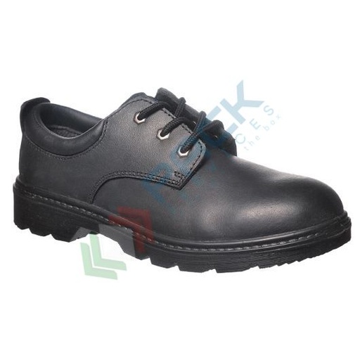 [FW44BKR38] Scarpe antinfortunistiche da lavoro S3, basse, serie STEELITE®, in pelle pieno fiore, puntale in acciaio, colore nero (modello THOR)