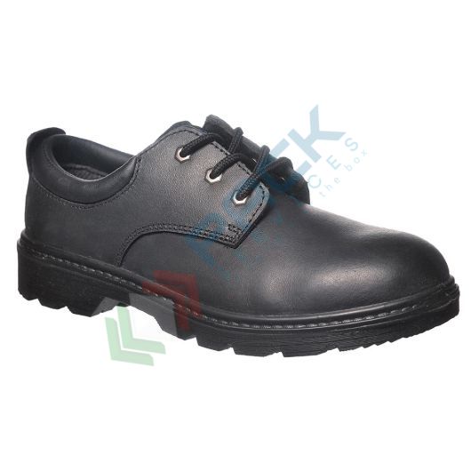 [FW44BKR42] Scarpe antinfortunistiche da lavoro S3, basse, serie STEELITE®, in pelle pieno fiore, puntale in acciaio, colore nero (modello THOR)