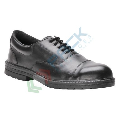 [FW47BKR43] Scarpe antinfortunistiche da lavoro S1P, basse, serie STEELITE®, in pelle pieno fiore, puntale in acciaio, colore nero (modello OXFORD)