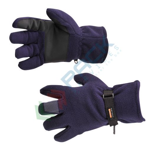 Guanti da lavoro in pile con fodera Insulatex, con grip su palmo e dita, colore blu navy