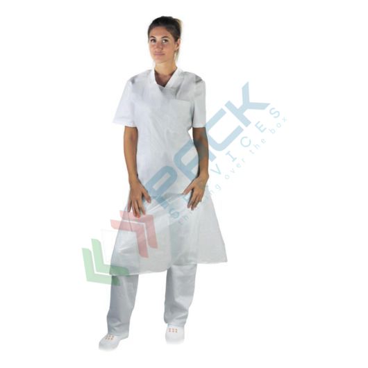 Grembiuli monouso in polietilene (LDPE), 18 micron, Mis 80 x 125 cm, conf 100 pz