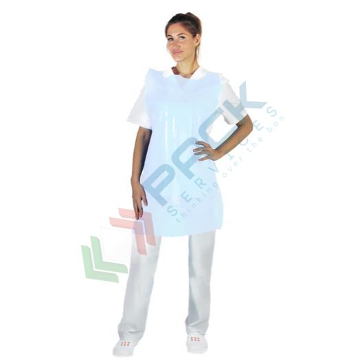 Grembiuli monouso in polietilene (LDPE), 30 micron, Mis. 70 x 120 cm, conf. 100 pz