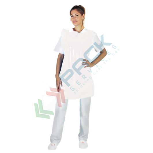 Grembiuli monouso in polietilene (LDPE), 60 micron, Mis 70 x 120 cm, conf 100 pz