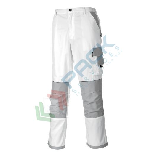 Pantalone da lavoro tessuto Kingsmill 65% Poliestere + 35% Cotone, 245 gr, modello Imbianchini Pro, linea pulita ed è molto funzionale, moderno e resistente, colore bianco