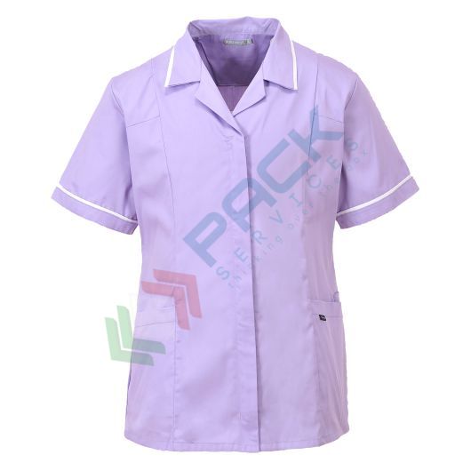 [LW20LIRXXL] Camice da lavoro classico, modello sanitario, da donna, 3 tasche, 65% Poliestere + 35% Cotone, 190 gr, chiusura con zip, colore lilla