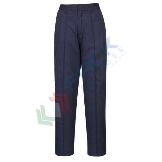 Pantalone da lavoro da donna, tessuto Kingsmill 65% Poliestere + 35% Cotone, 210 gr, elasticizzati e resistenti per il massimo comfort, vestibilità tall, colore blu navy