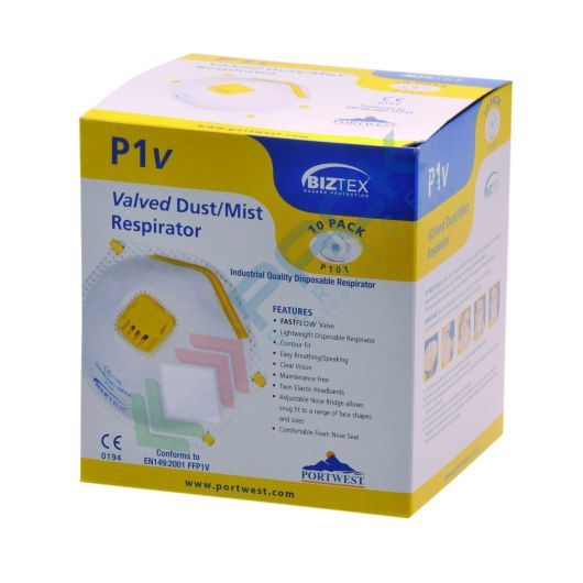 [P101WHR] MASCHERINA FFP1 CON VALVOLA 10 pz