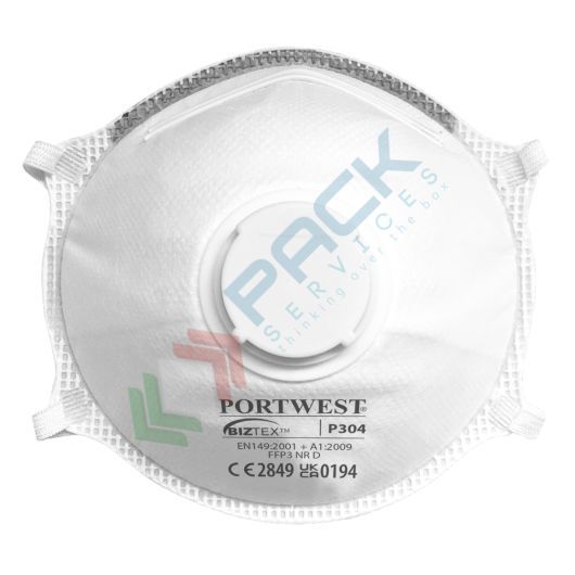 [P304WHR] Mascherina chirurgica FFP3 con valvola, NR D, conf 10 pz