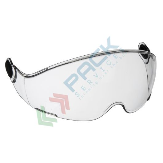 Visiera in policarbonato per caschetti da lavoro serie Height Endurance, lenti curve in un solo pezzo con ponte per il naso, rivestimento antigraffio e trattamento anti appannante, lenti chiare