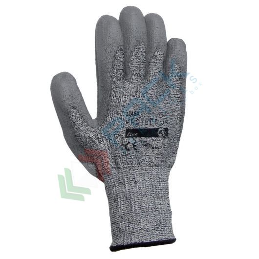 [UB-1/484-11] Guanti da lavoro a filo continuo con palmo PU, omologati EN 388, colore grigio, taglia 11