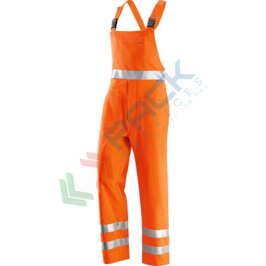 [UB-436303/48] Pantalone con pettorina alta visibilità estivo 60% cotone-40% poliestere, 240 gr/m2, bande 3M rinfrangenti