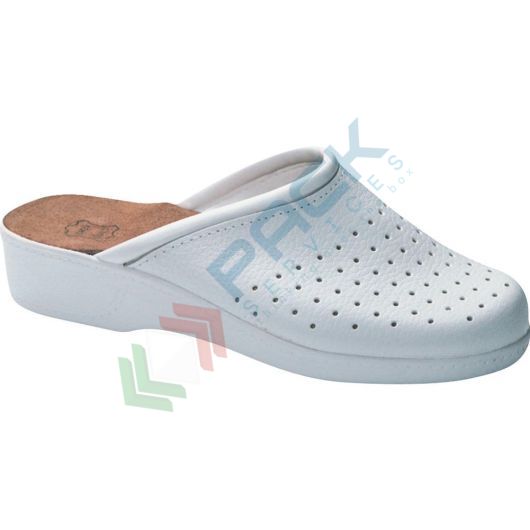 [UB-585001/39] Scarpe da lavoro sanitarie, basse, modello pianella da donna, in pelle traforata