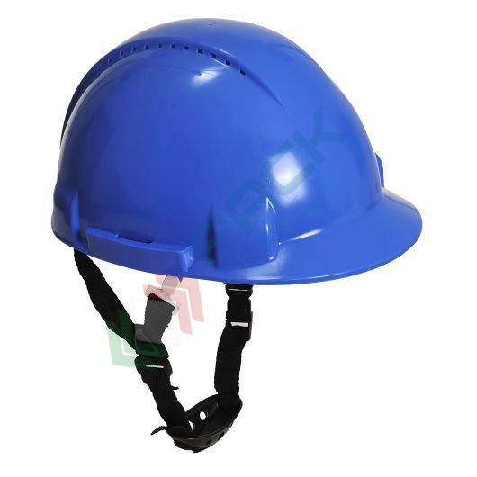 [PW97RBR] Casco da lavoro con calotta in polietilene ventilata, imbracatura in sospensione in plastica a 6 punti, modello Monterosa, certificato EN 397, taglia regolabile 52-62 cm, colore blu