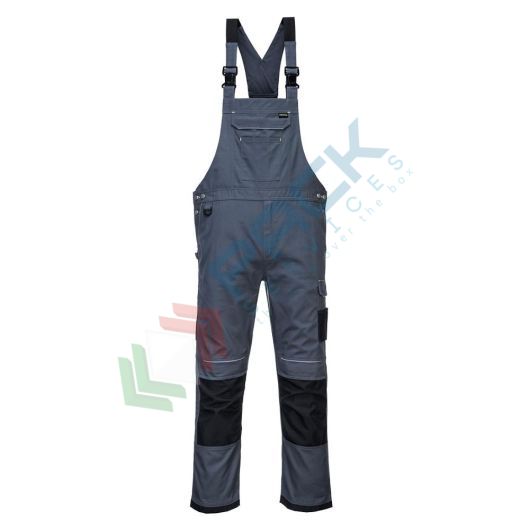 Salopette da lavoro moderna e resistente, in tessuto Kingsmill 65% poliestere + 35% cotone, 300 gr, modello PW3, design contemporaneo garantisce massimo comfort, colore nero