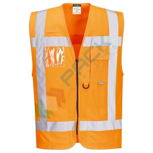 [R476ORRS] Gilet alta visibilità 100% poliestere ordito a maglia, 124 gr, modello da traffico in configurazione RWS, apertura frontale con zip per un facile accesso, omologato EN ISO 20471 Classe 2, colore arancione, taglia S
