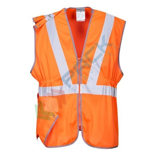 [RT20ORRXL] Gilet alta visibilità lungo 100% poliestere ordito a maglia, 160 gr, anti-impigliamento, funzione 4 Point break away sulle spalle e sulle cuciture laterali, omologato EN ISO 20471 Classe 2, colore arancione, taglia XL