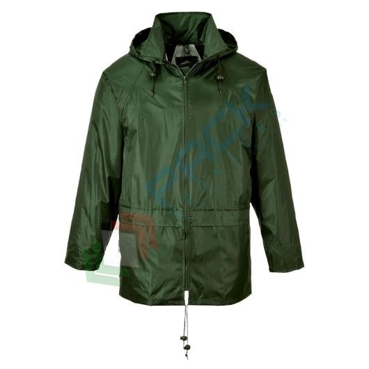 [S440OGRXXXL] Giacca da lavoro antipioggia, 100% poliestere, omologata EN 343, impermeabile con cuciture nastrate, occhielli e retro aerato, colore verde oliva